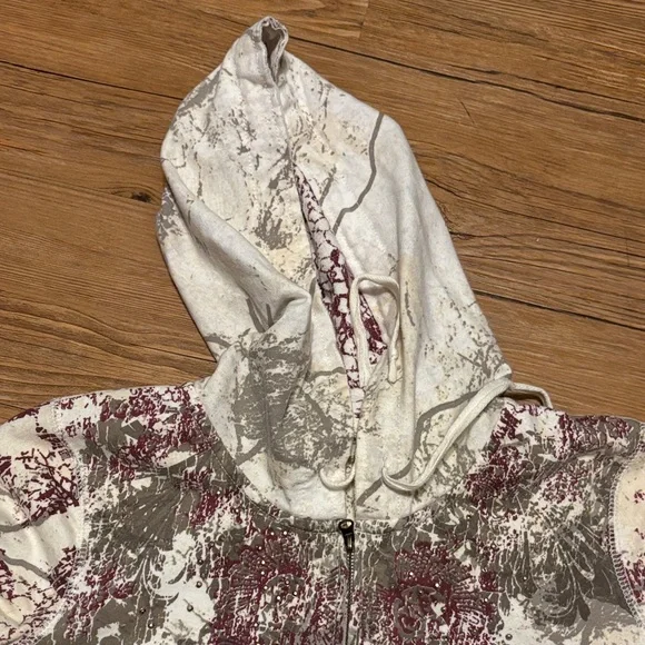 Maurices Cream and Purple Floral Hoodie - Picture 7 of 7